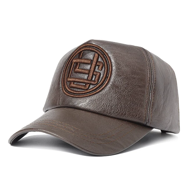 Embroidery PU Artificial Leather Baseball Cap