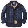 Men's Thicken Plaid Shirt Fleece-Lined Plus Size Windproof Hooded Jacket Coat