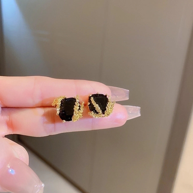 1 Pair Minimalist Butterfly Inlay Copper Zircon Drop Earrings