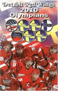 2010 Detroit Red Wings Olympians signed 11x17 Photo Poster painting BAS Beckett LOA