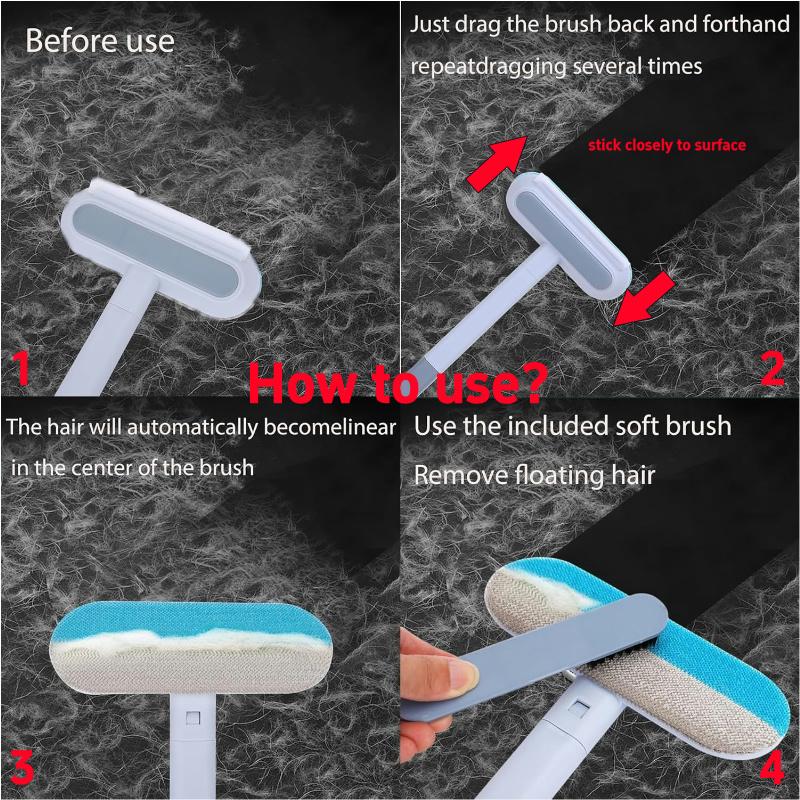 Product Introduction of 【4 in 1】Pet Hair Removal Tool, Multi-functional, Reusable, Washable Lint Cleaner for Dog and Cat Hair, Gentle on Furniture, Effective on Carpets, Clothing, Bedding,Pet Hair Remover for Furniture, Cat/Dog Hair Remover with Extra long Handle 14