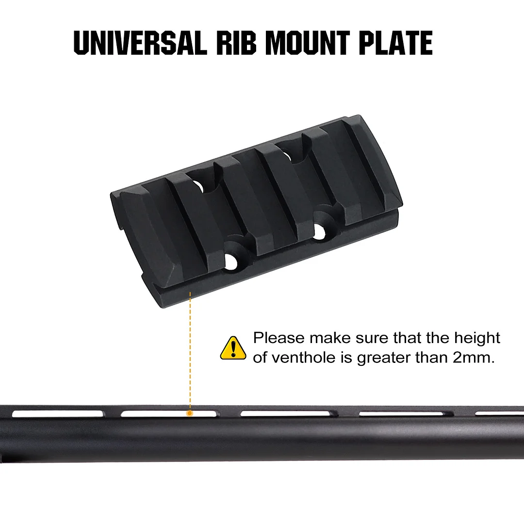 ohhunt® Universal Shotgun Ventilated Rib Mount Adapter 5 Slot Picatinny Rail