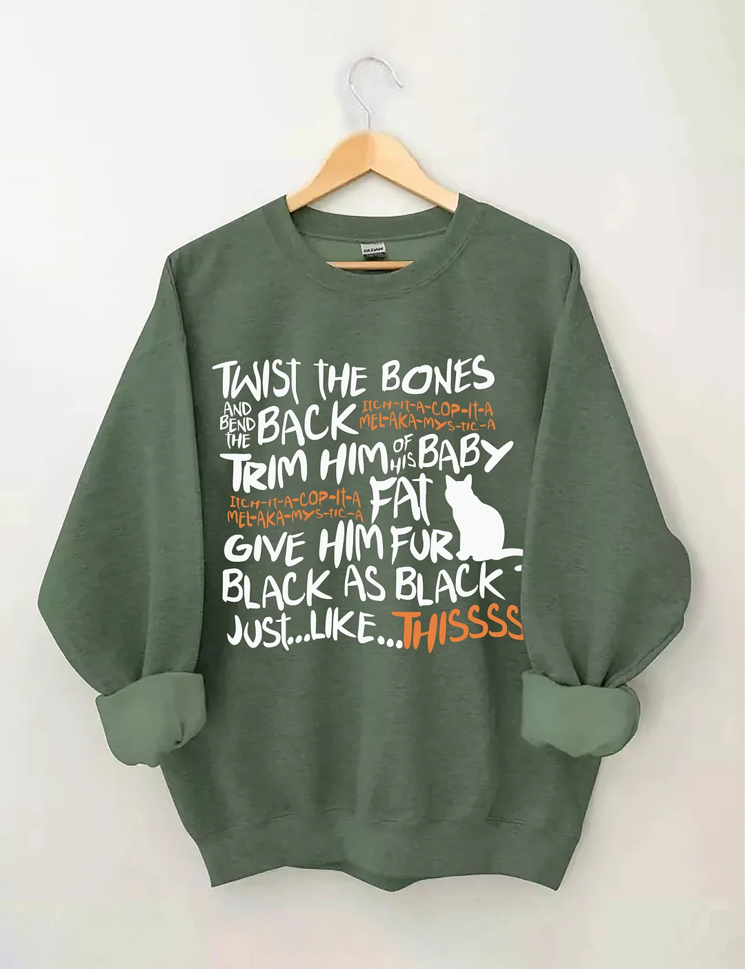 Twist The Bones Halloween Cat Sweatshirt