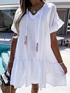 Solid Color Loose Casual Mini Dress