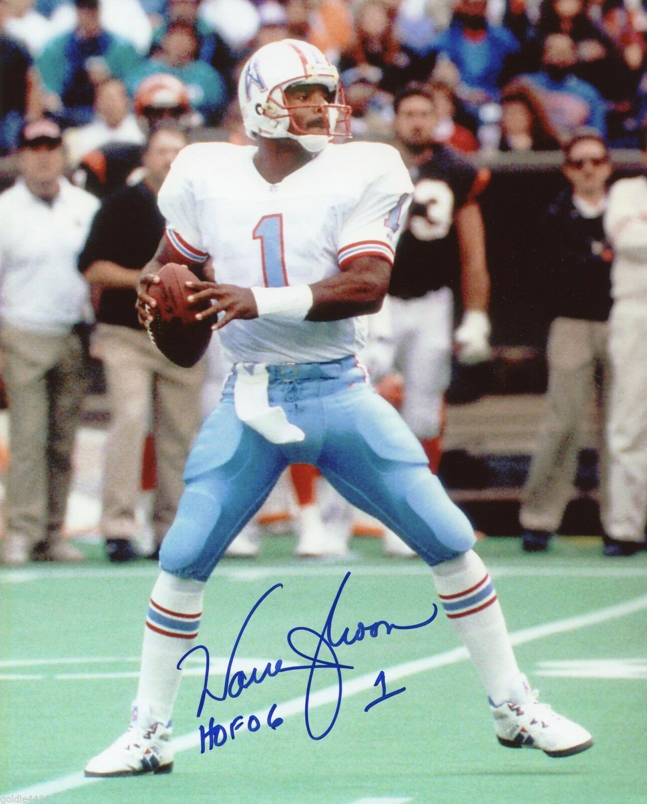 Warren Moon Autographed Signed 8x10 Photo Poster painting ( HOF Oilers ) REPRINT