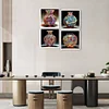(4er-Pack) Kunstvase - speziell geformtes Diamantgemälde - 30*30cm