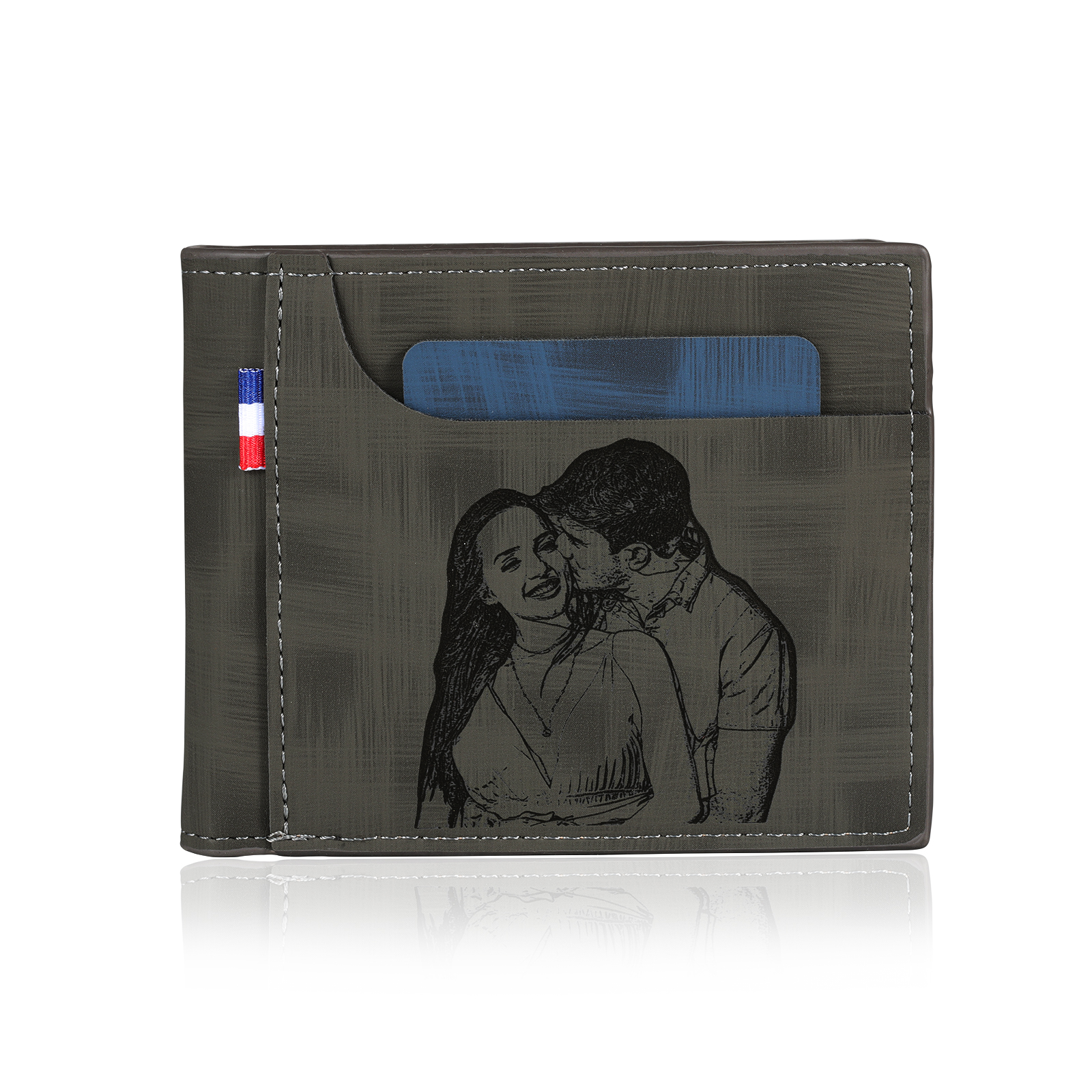 Portefeuille Classique 1 Prénom et Lettre Personnalisés avec Photo Porte-Monnaie Carte