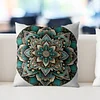 Green Mandala Stamped Cross Stitch Pillow Cover Kit 11CT 3-Strand Embroidery 45x45cm Zippered Cushion Case tapestrymarket