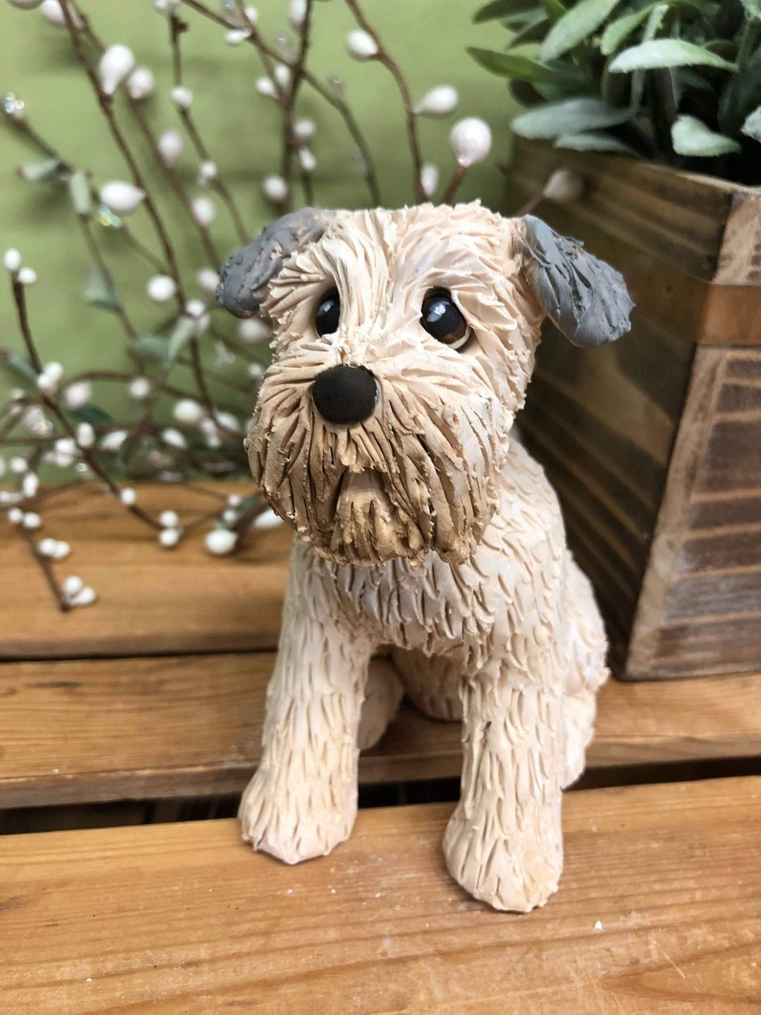 soft coated wheaten terrier garden statue