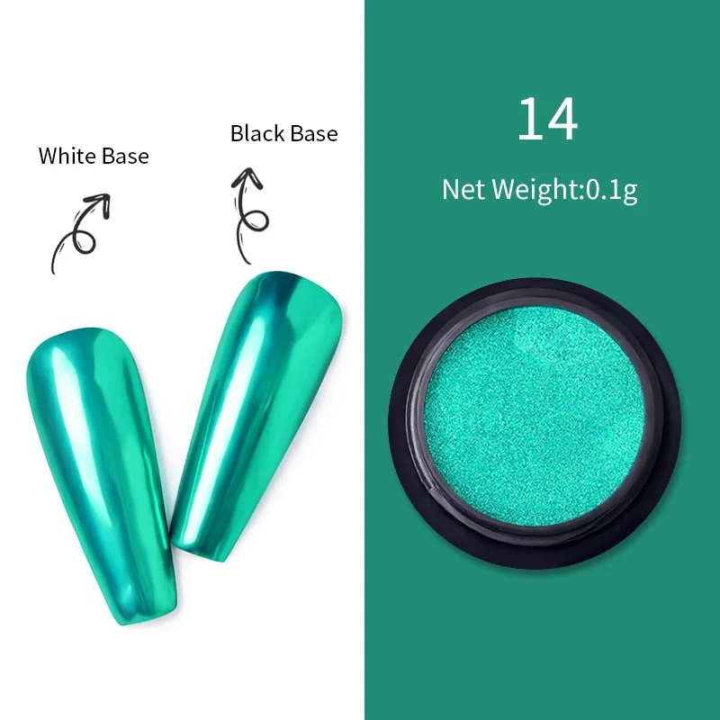 6Colors Laser Holo Aurora Solid Mirror Nail Glitter Powder Nails UV Gel Polish Holographics Pigment Nail Art Decorations-Nail Inspo