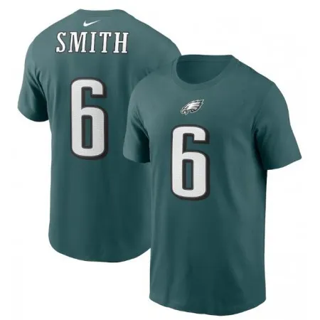 Men's Philadelphia Eagles #6 DeVonta Smith 2021 Green NFL Draft First Round Pick Player Name & Number T-Shirt