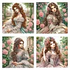 (Multi-Style)Literary Lady-Partial Special Shaped Diamond Painting 30*30CM