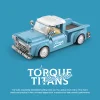 Retro Pickup Truck Sea Breeze Knight Container Car Eight-Grid Car Assembly Building Blocks Toy Model