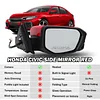 MOFOAP Passenger Side Door Mirror Compatible with 2016 2017 2018 2019 2020 2021 Honda Civic Sedan/Coupe/Hatchback Lx/Ex/Sport with Power Heated and Camera (Red)
