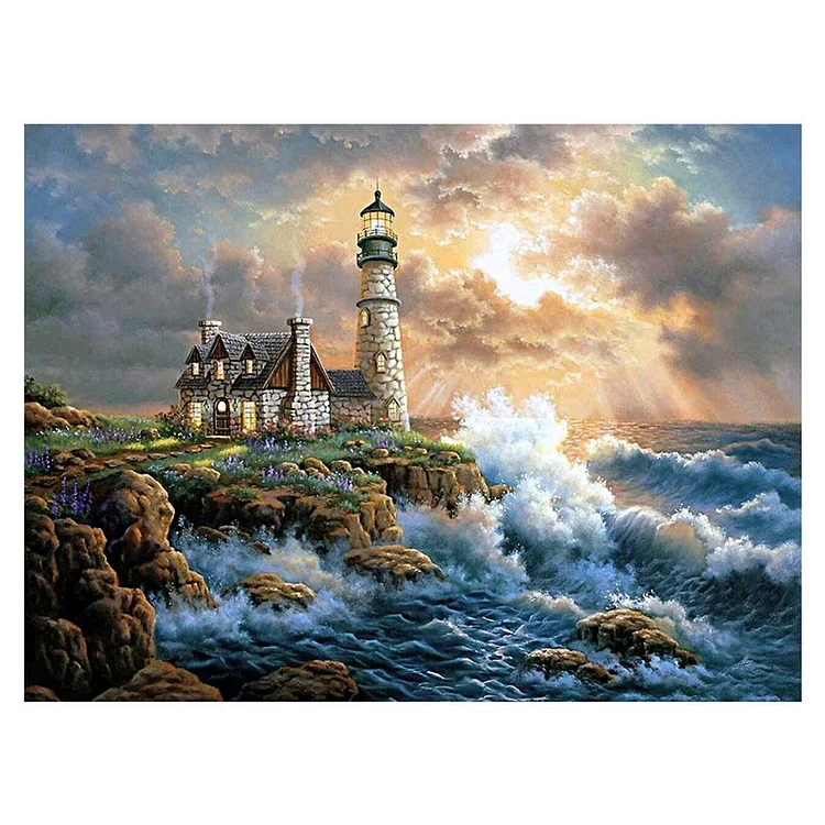 Lighthouse Round Full Drill Diamond Painting 40X30CM(Canvas) gbfke