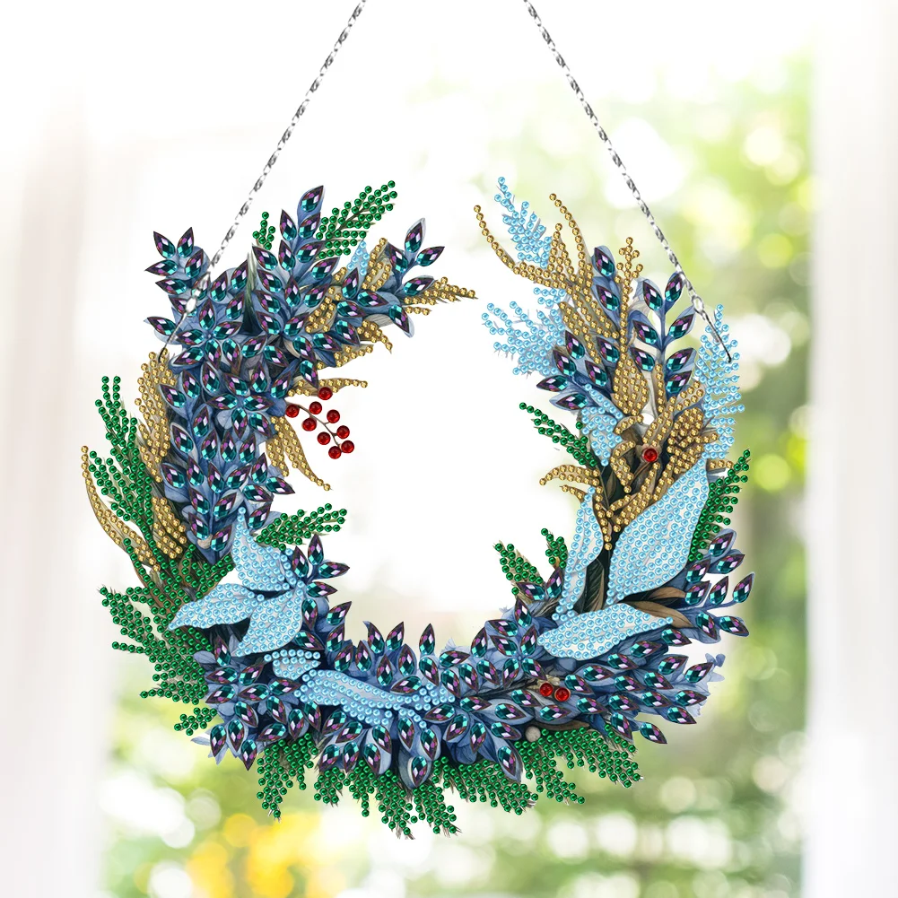 Special Shaped Crystal Painting Wreath Kit DIY Full Drill Garlan(Single Sided)