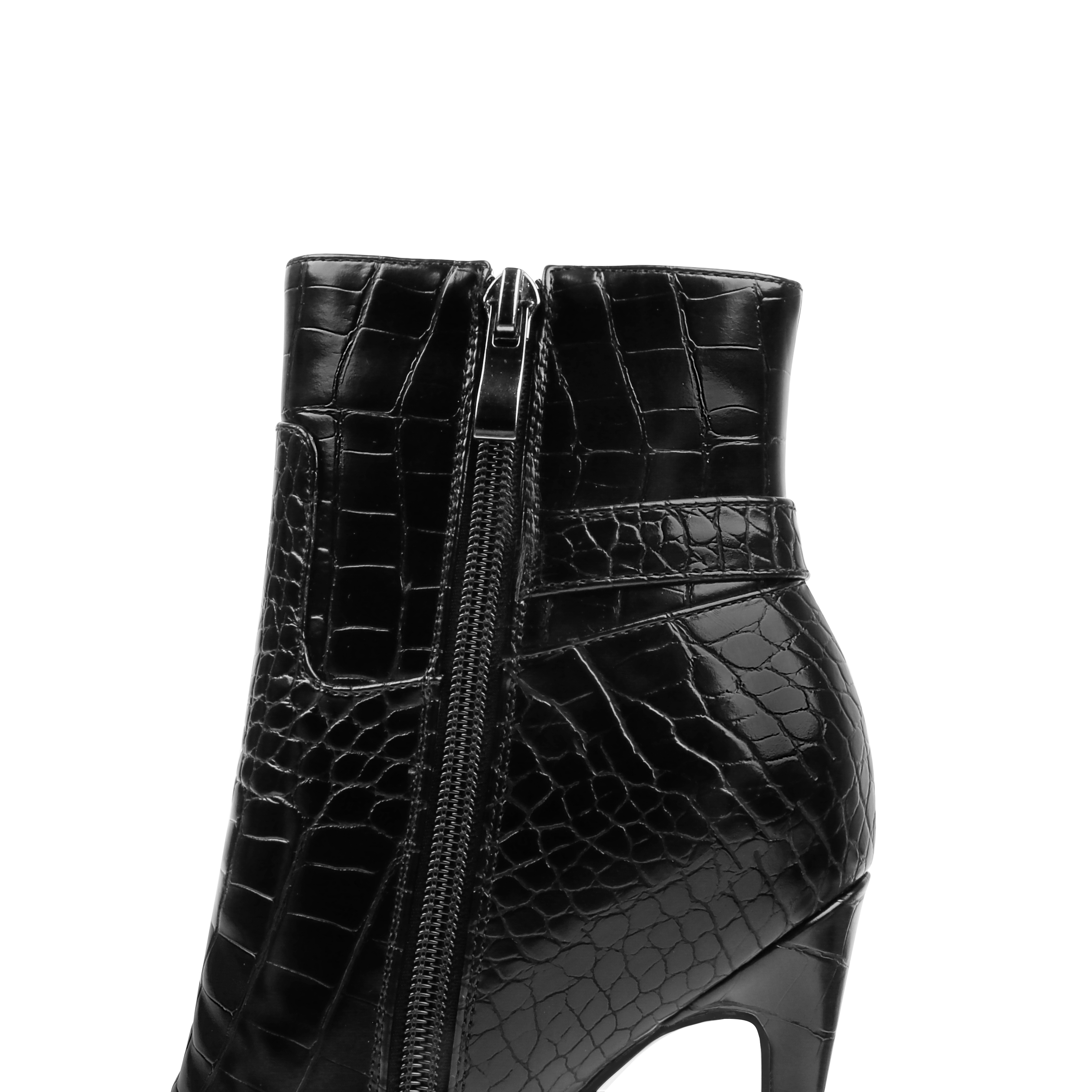 120mm Women's Ankle Boots Closed Pointed Toe Red Bottom Shoes Fashionable Stilettos Autumn Dress Booties-MERUMOTE