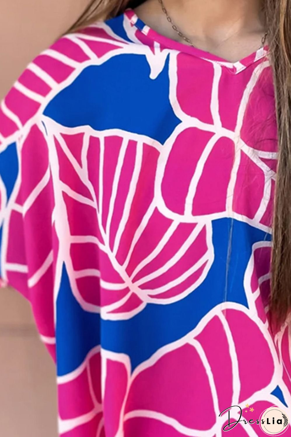 Printed V-Neck Blouse