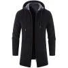 Men's Solid Color All-match Fleece Knitted Jacket