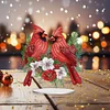 (US Local)5D DIY Diamond Painting Special Shape Desk Ornament Cardinal Bird Decor Kit