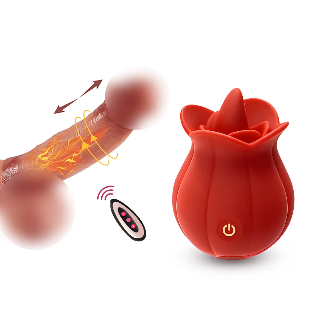 Thrusting Massager & Rose Suction Toy Vibrator