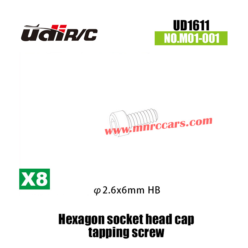 UDIR/C UD1611 RC Truck Parts Screws, Bearings, Nuts, Ball Heads, Pins