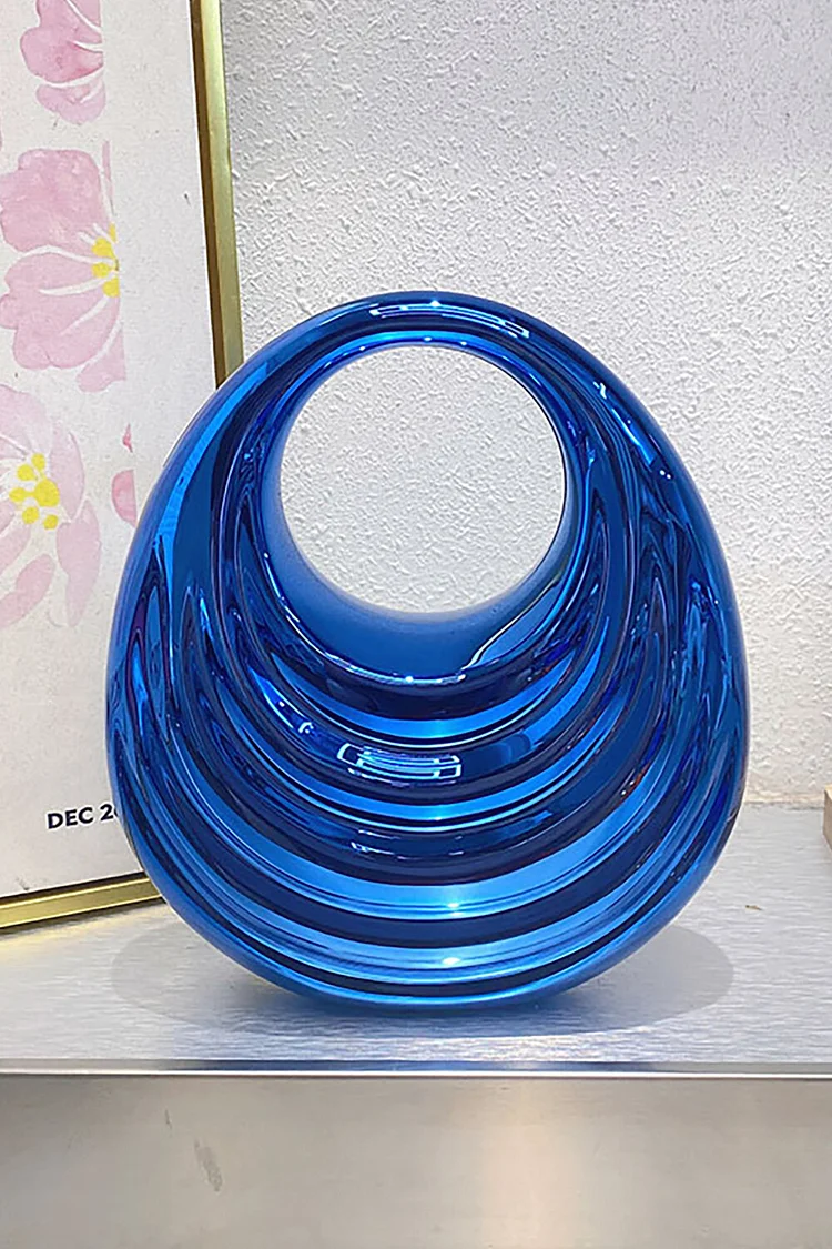 Gradient Color Spiral Design Glossy Handbag