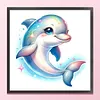 Magical Dolphin-18CT Stamped Cross Stitch 20*20cm