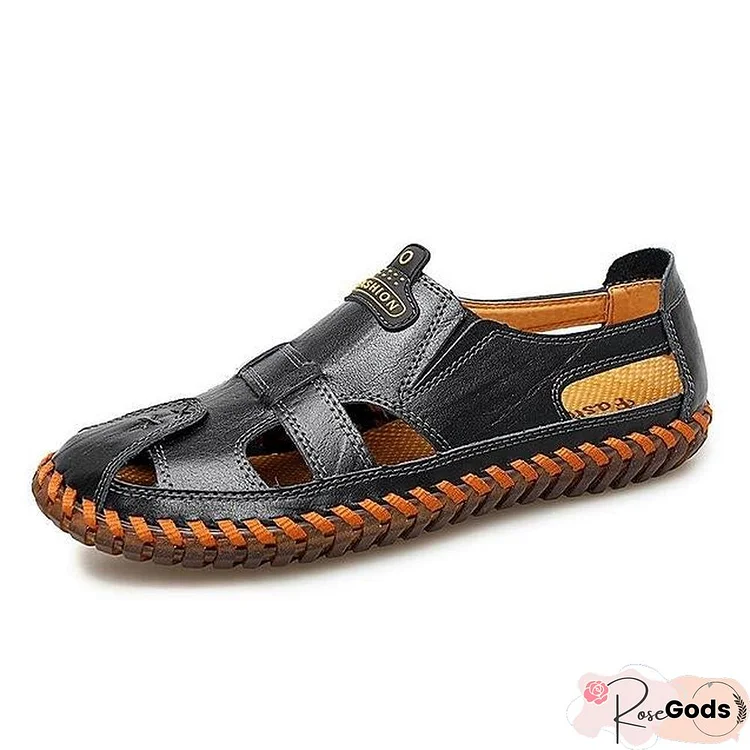 Leather Men Sandals Outdoor Flip Flop Casual Shoes Men Shoes