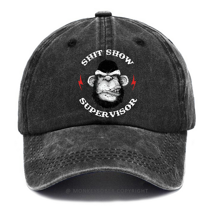 Shit Show Supervisor Washed Baseball Caps
