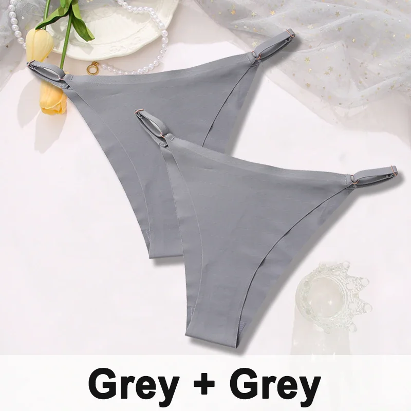 Billionm Women Sexy Ice Silk Panties Seamless Brazilian Panty Adjustable Waist Bikini Underwear Female Low Waist Soft Intimates Lingerie