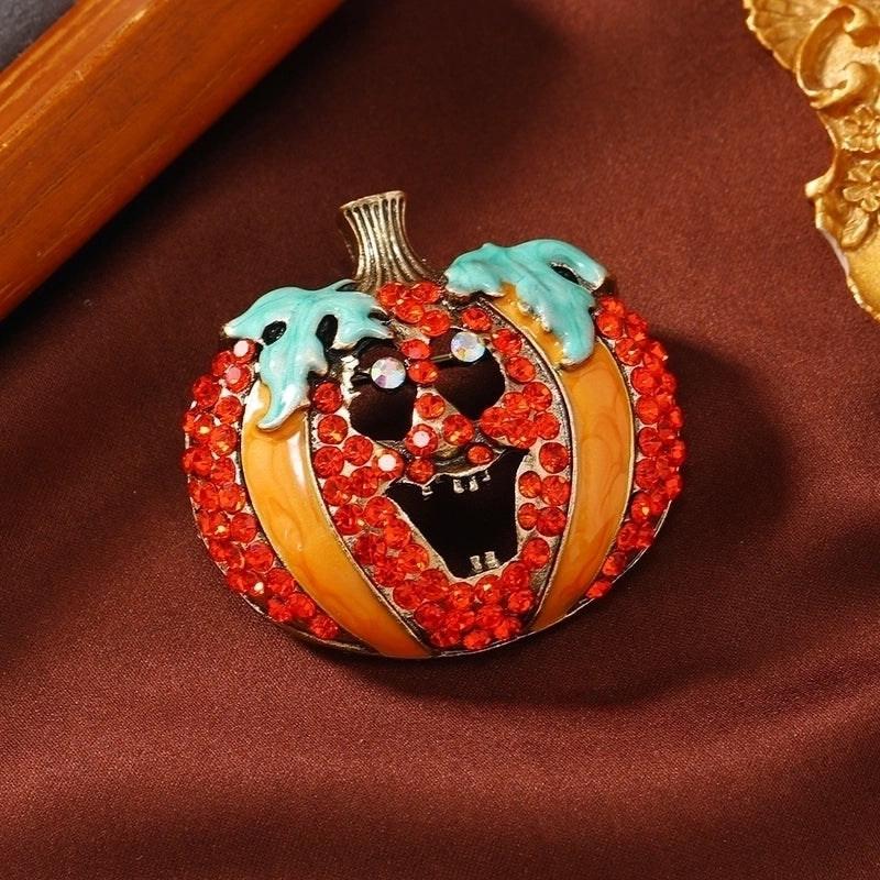 Funny Pumpkin Alloy Inlay Rhinestones Unisex Brooches