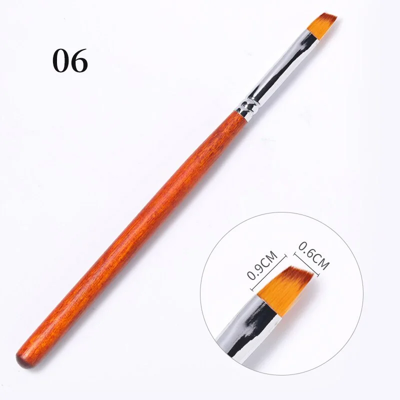1 Pc Gradient Bloom Nail Painting Brush Pen UV Gel Nail Art Brush With Wood Handle Nylon Hair Draw Manicure Nail Art Tool-Nail Inspo