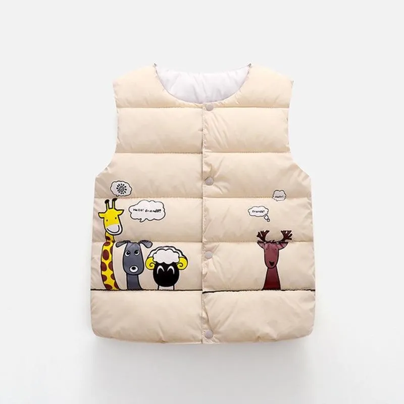 Autumn Winter Baby Warm Vest Kids Hooded Coat Boys Girls Padded Kids Clothes Toddler Infant Jackets Children Clothes Waistcoat