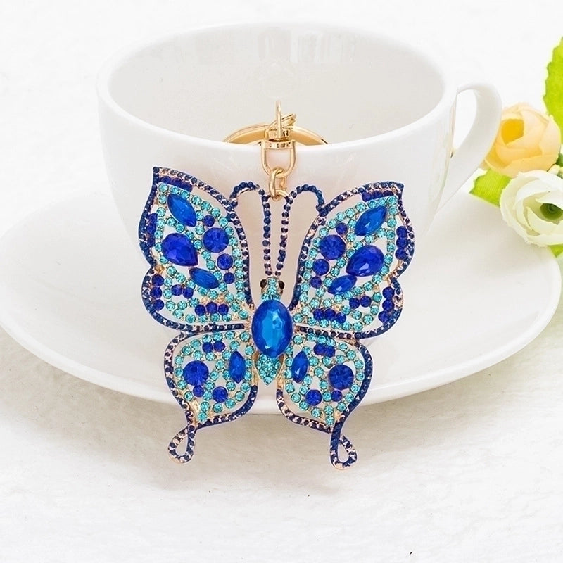 Fashion Butterfly Zinc Alloy Inlay Rhinestones Women’s Keychain 1 Piece