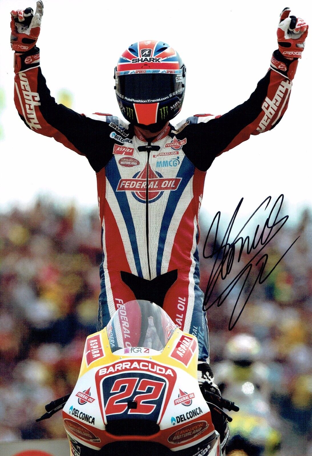 Sam LOWES SIGNED Autograph 12x8 Photo Poster painting A AFTAL COA MOTOGP Aprilia Rider