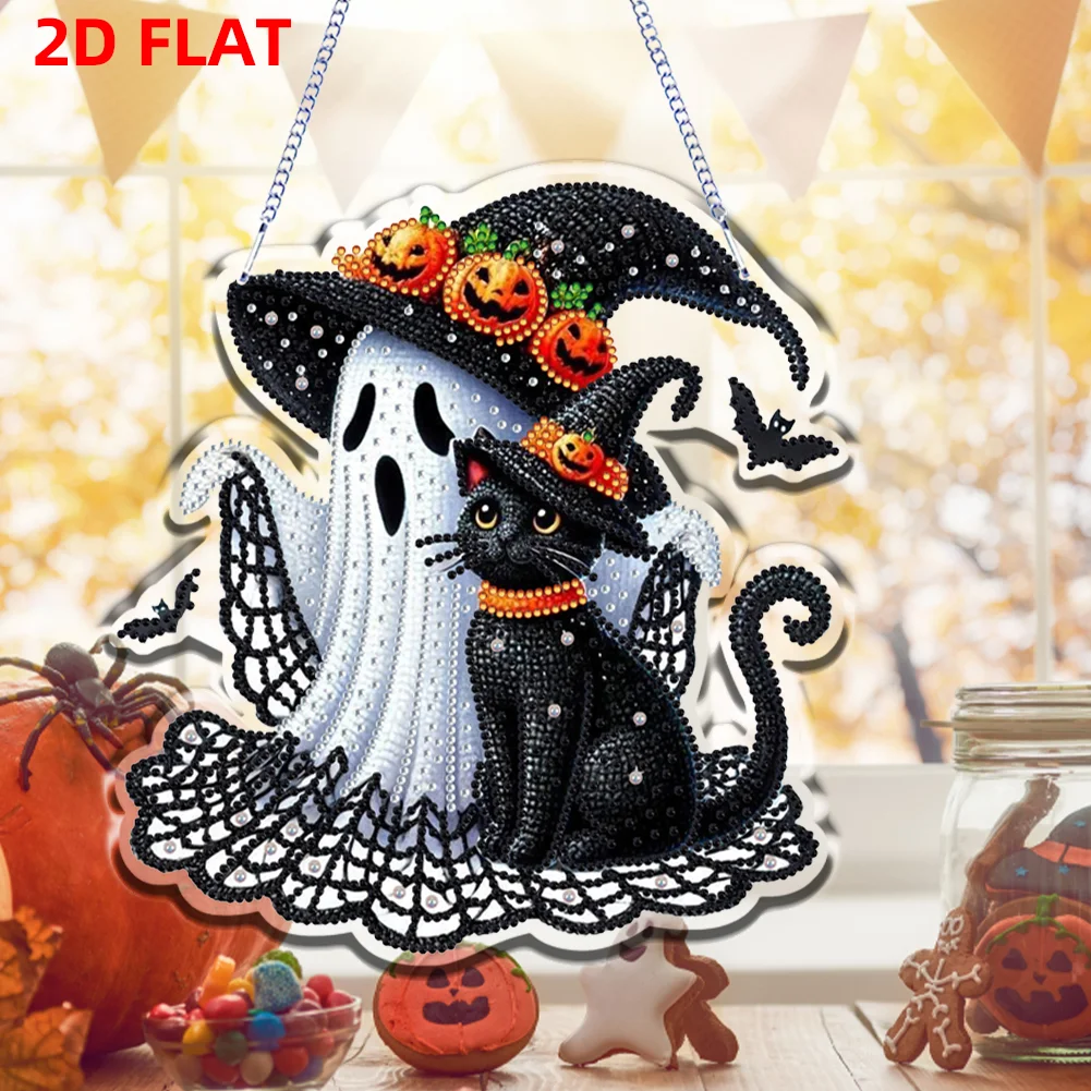 Halloween Ghost Theme 2D Flat DIY Diamond Art Pendant Home Wall Decoration Craft