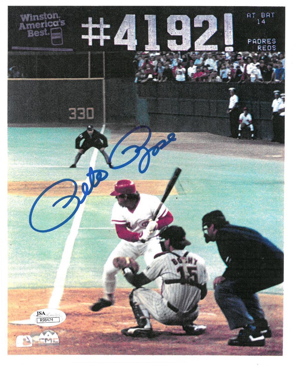 Pete Rose Signed Cincinatti Reds Autographed 8x10 Photo Poster painting JSA #R98474