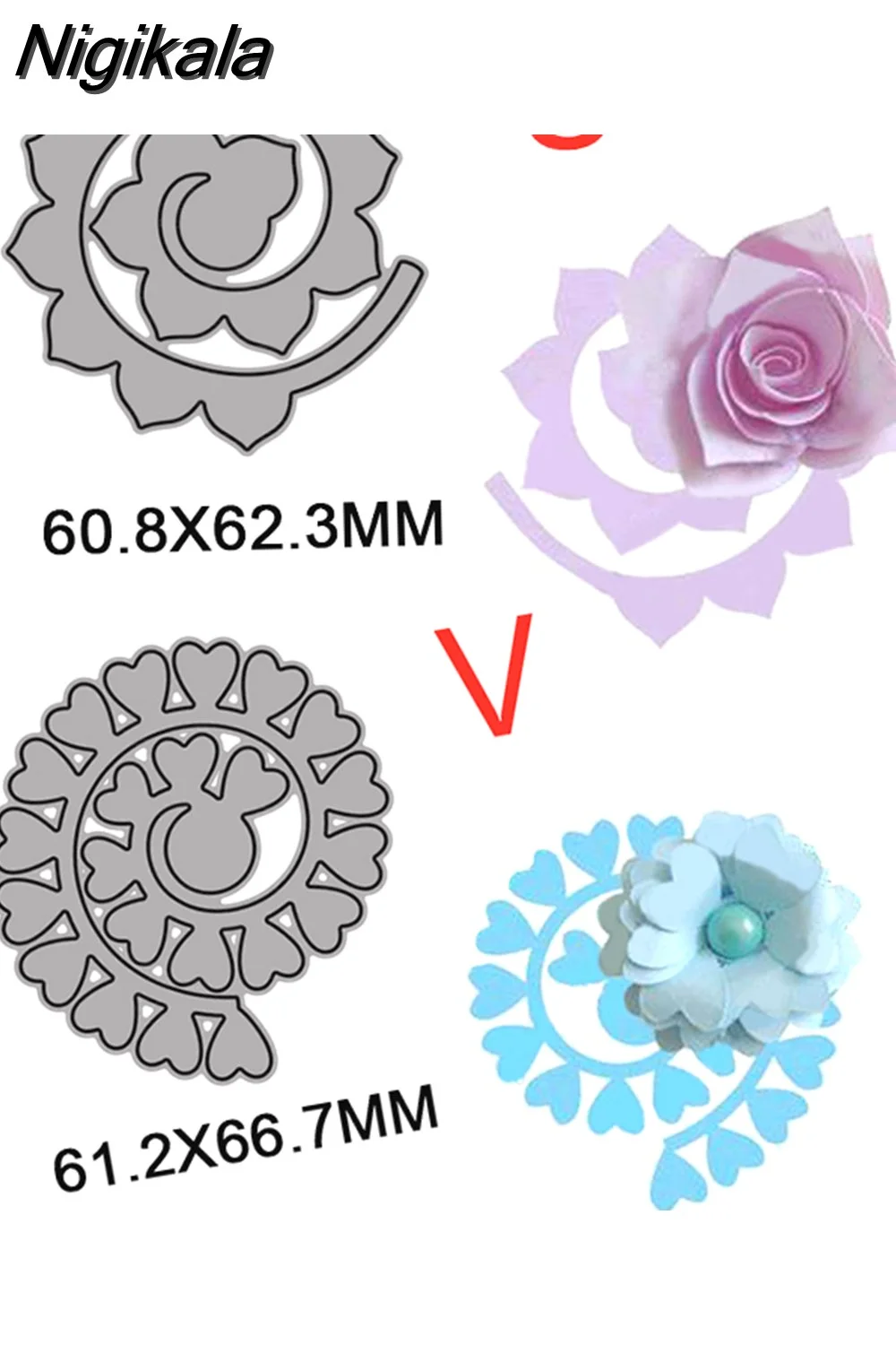 Nigikala Spiral Flower Garland Metal Cutting Dies for DIY Scrapbooking Album Decorative Crafts Embossing Paper Cards Making 2023 New