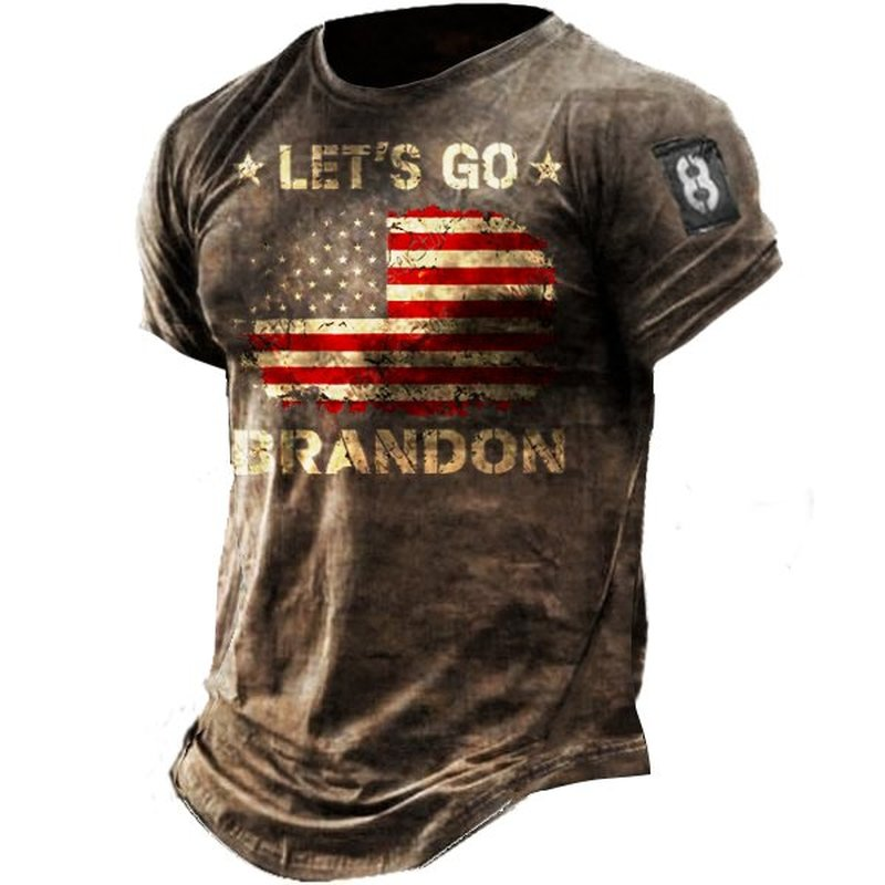 Men's Vintage Outdoor Tactics Printed Short Sleeve Shirt