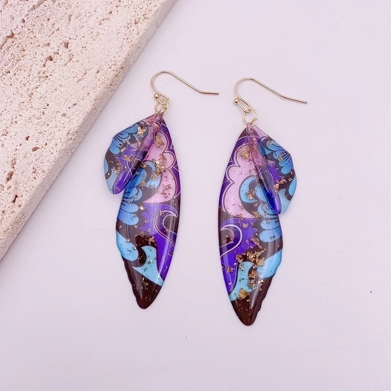1 Pair Minimalist Wings Copper Epoxy Women’s Drop Earrings