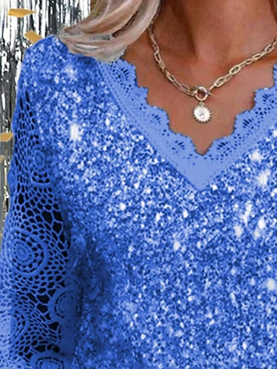 Women Half Sleeve V-neck Solid Color Dress