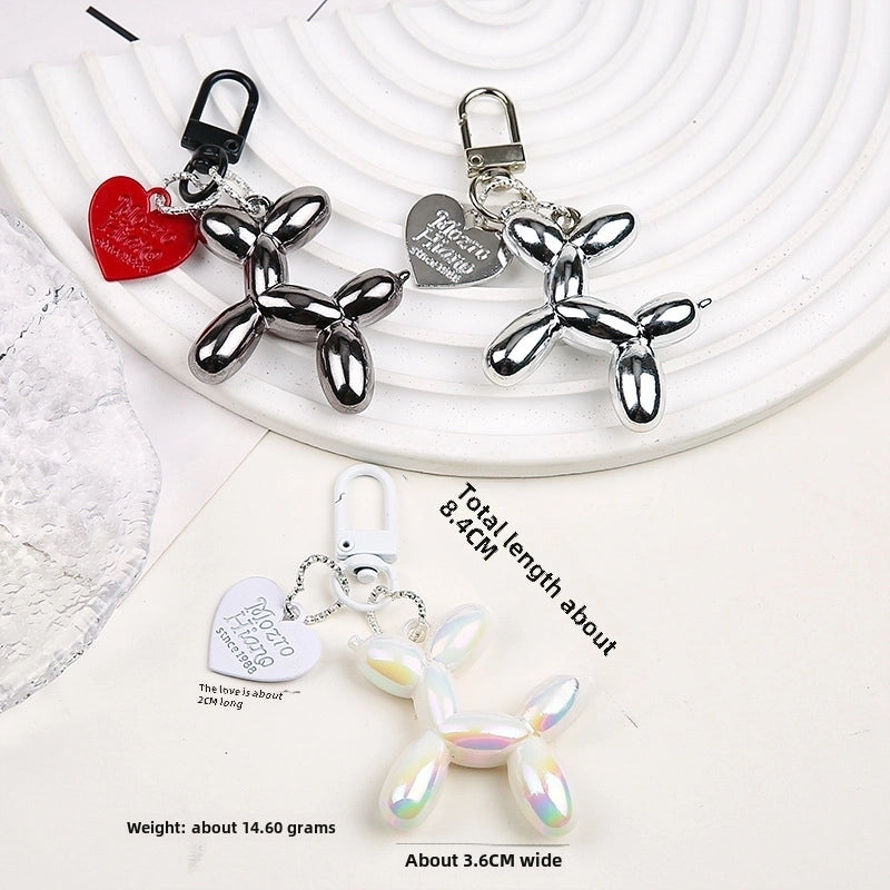 Style Love Electroplated Blow Dog Keychain Couple Girlfriend DIY Key Chain Bag Pendant Accessories Small Gift
