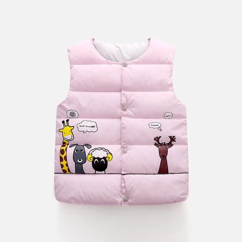 Autumn Winter Baby Warm Vest Kids Hooded Coat Boys Girls Padded Kids Clothes Toddler Infant Jackets Children Clothes Waistcoat