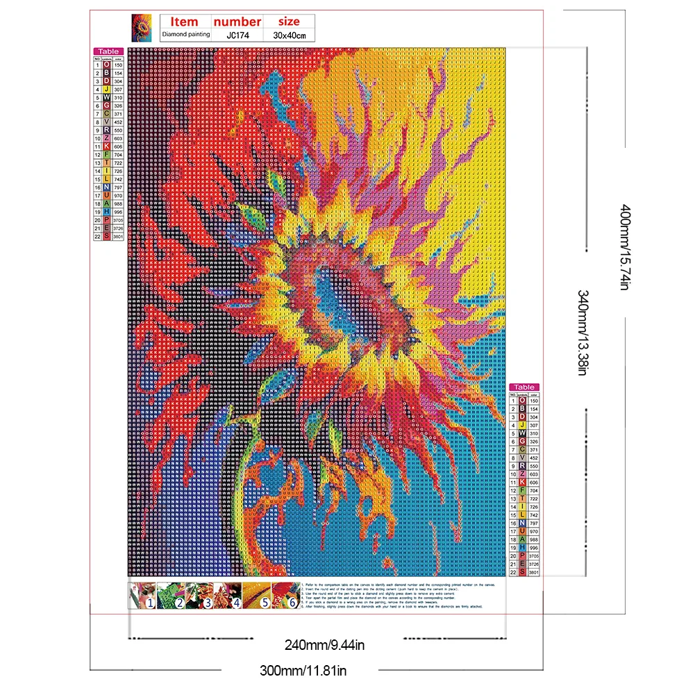 Full Round Diamond Painting 30*40cm - Swaying Sunflowers