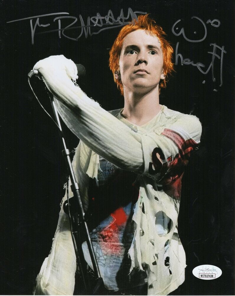 Johnny Rotten Autograph 8X10 Photo Poster painting Sex Pistols Signed  Witness 4