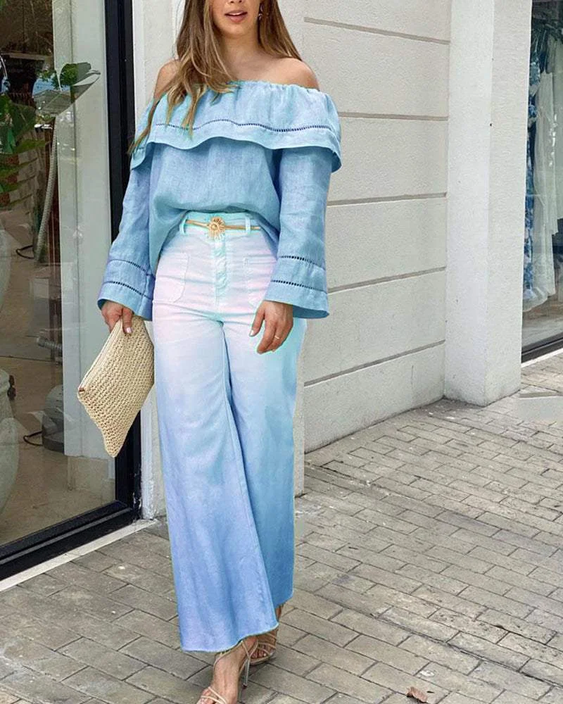Elegant Off Shoulder Casual Suit