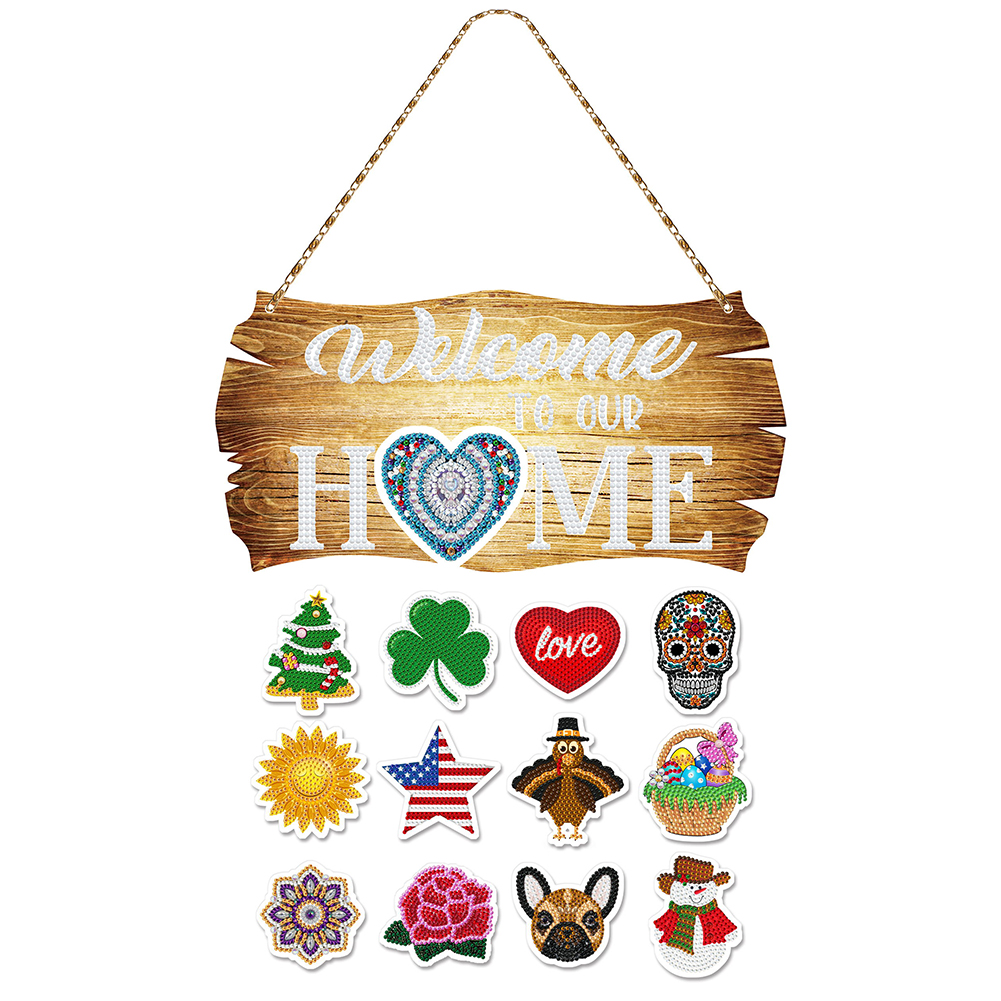 

Luminous HOME with 12pcs Magnetic Sticker - 5D DIY Craft Pendant, 501 Original