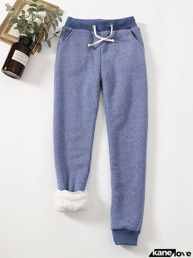 Women's Fleece Pants Sweatpants Pants Trousers Full Length Active Streetwear Outdoor Street Light Gray Dark Grey S M Fall Winter