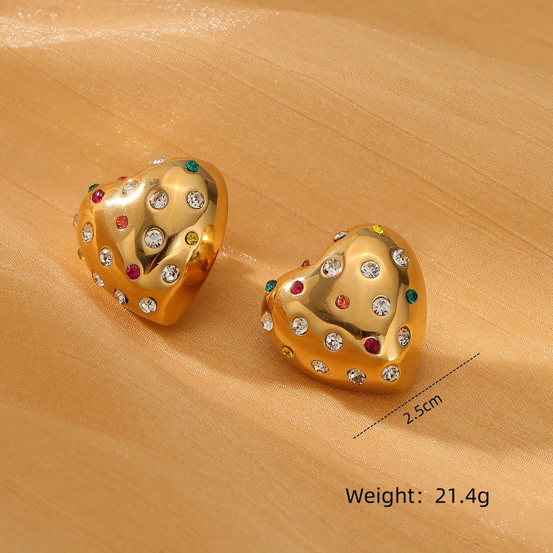 Vintage Diamond Love Fashionable Titanium Steel Earrings